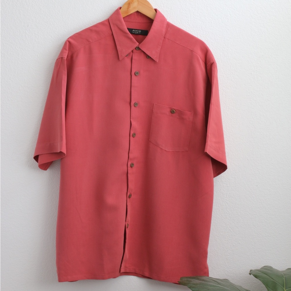 Vintage Axis LA Mens Short Sleeve Coral Top Sz: L